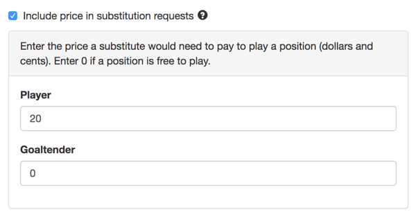 Prices for substitutions