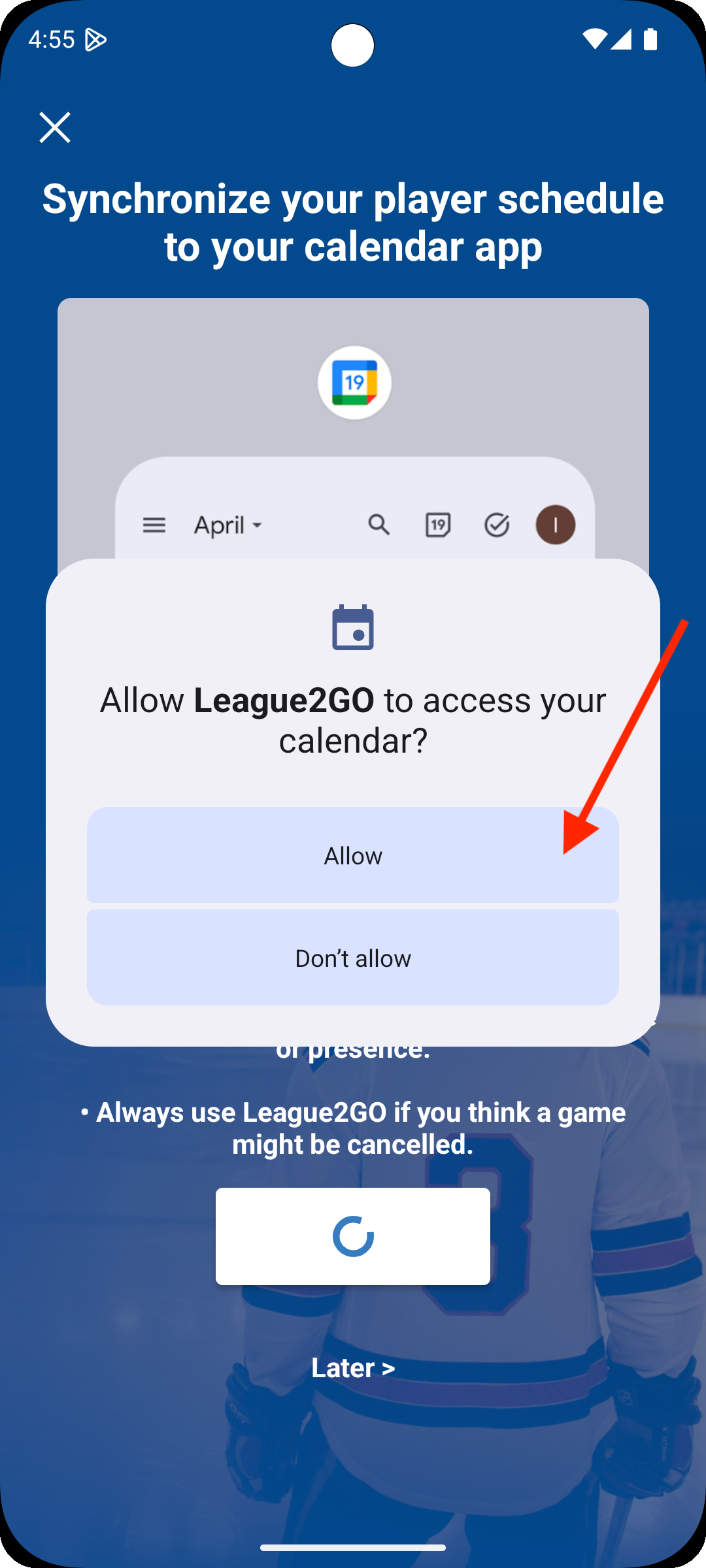 Calendar permission android