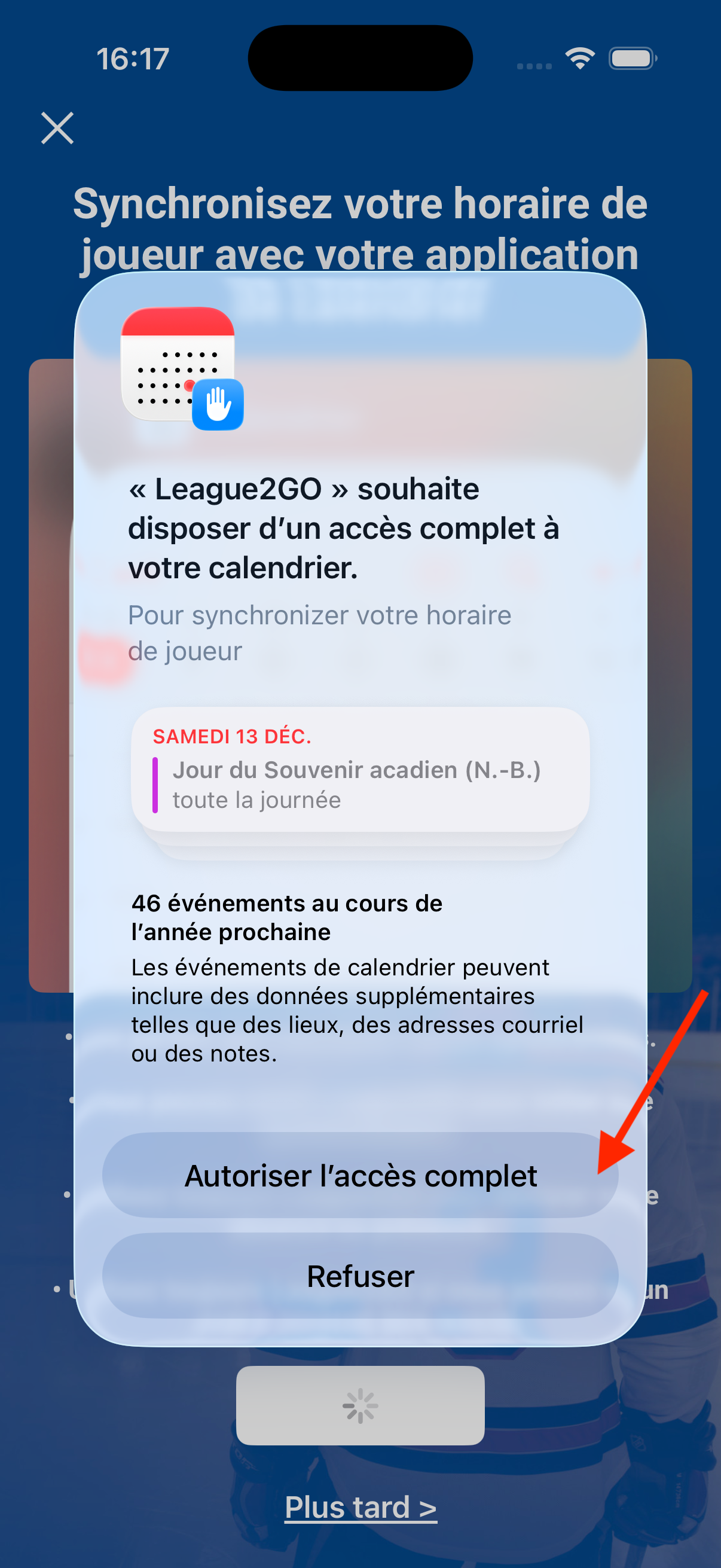 Permission agenda ios