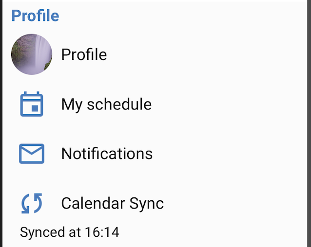 Last calendar sync time