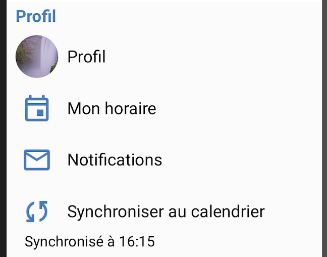 Last calendar sync time