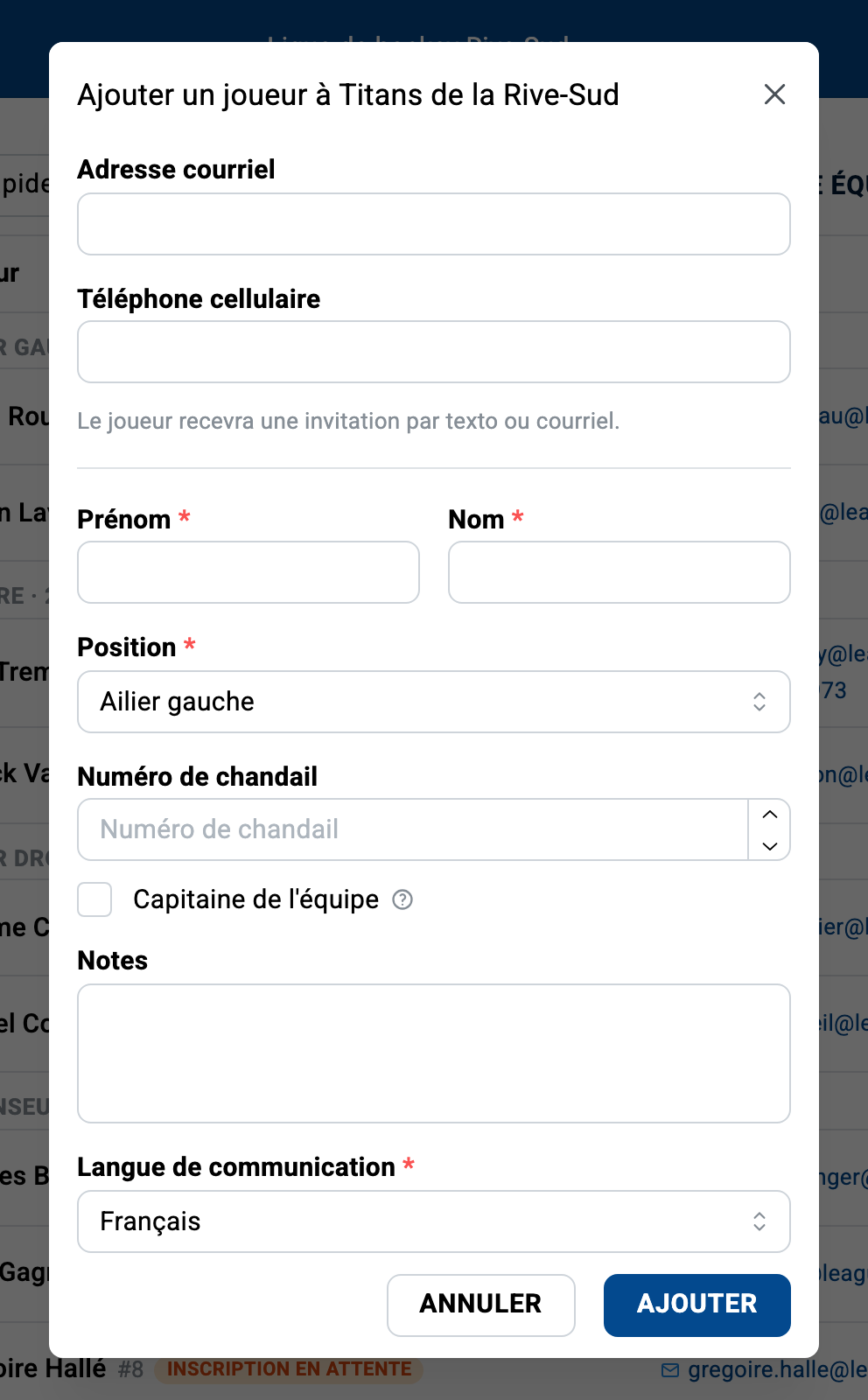 Ajouter un joueur