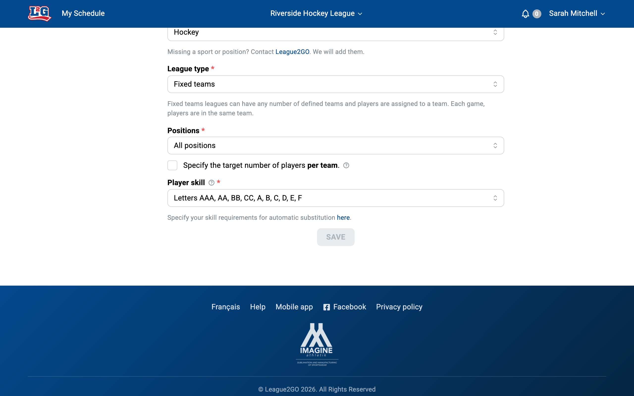 Settings > General with player skill enabled and the letter or number scale to choose from.